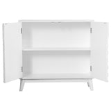 Gambon 2-door Wood Honeycomb Pattern Accent Cabinet White - Tampa Furniture Outlet