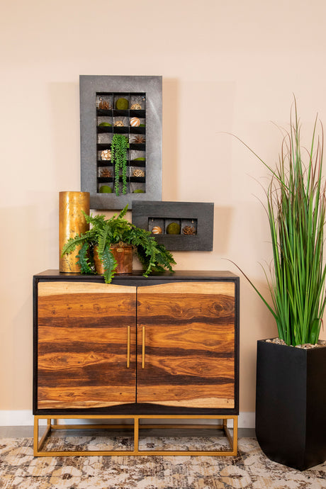 Zara 2-door 40-inch Wood Accent Storage Cabinet Black Walnut - Tampa Furniture Outlet