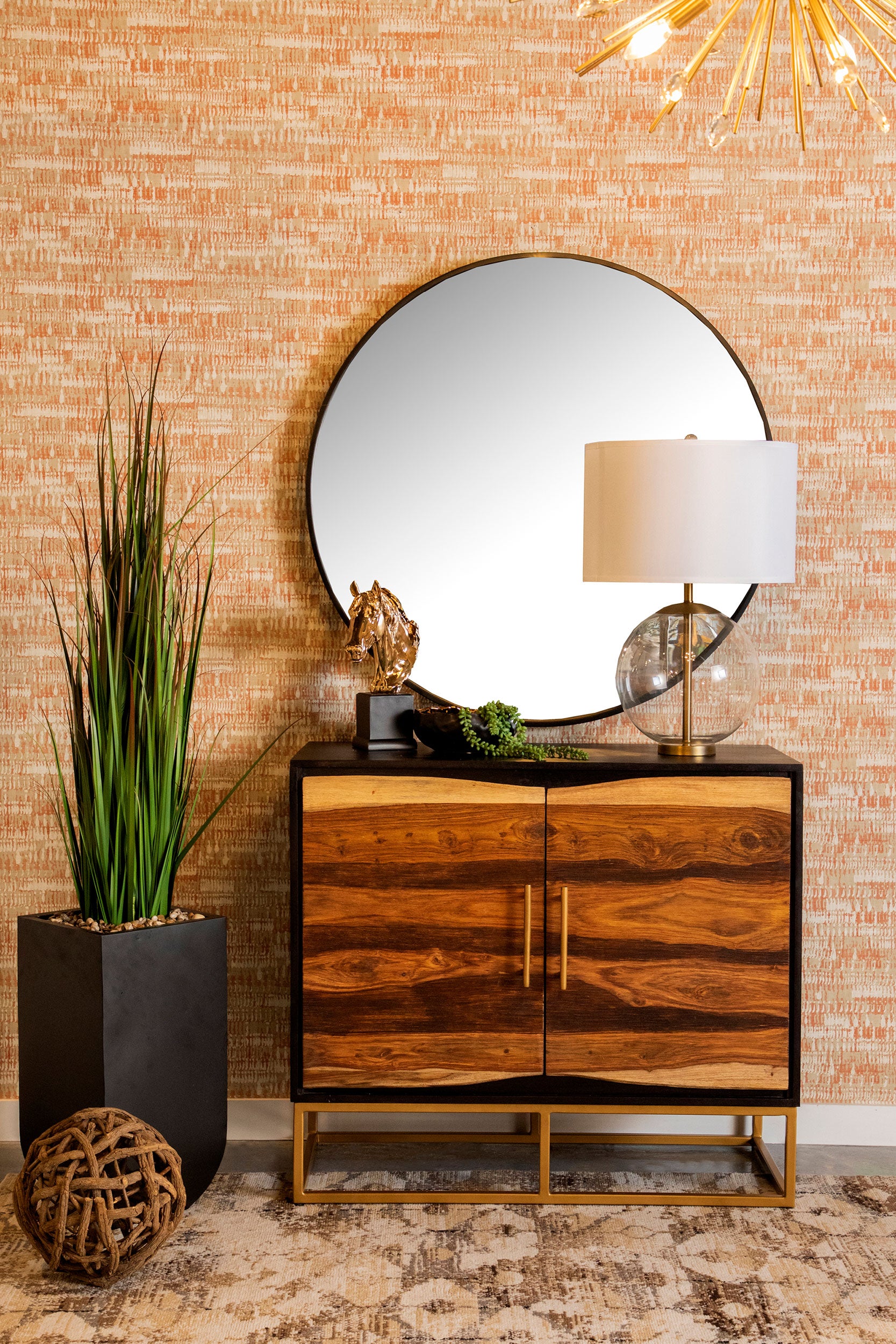 Zara 2-door 40-inch Wood Accent Storage Cabinet Black Walnut - Tampa Furniture Outlet