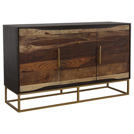 Tampa Furniture Outlet - Coaster - Zara 2-door 57-inch Wood Accent Storage Cabinet Black Walnut - 953466