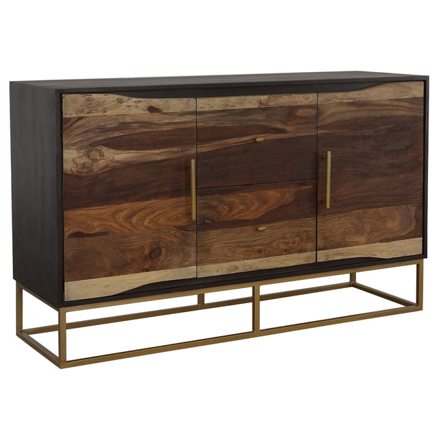 Tampa Furniture Outlet - Coaster - Zara 2-door 57-inch Wood Accent Storage Cabinet Black Walnut - 953466
