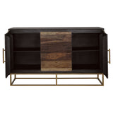 Zara 2-door 57-inch Wood Accent Storage Cabinet Black Walnut - Tampa Furniture Outlet