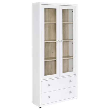 Tampa Furniture Outlet - Coaster - Hawthorne 4-shelf Glass Door Tall Cabinet with Drawers White - 953477