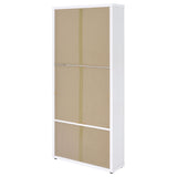 Hawthorne 4-shelf Glass Door Tall Cabinet with Drawers White - Tampa Furniture Outlet