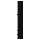Hawthorne 4-shelf Glass Door Cabinet with Drawers Black - Tampa Furniture Outlet
