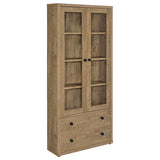 Tampa Furniture Outlet - Coaster - Hawthorne 4-shelf Glass Door Tall Cabinet with Drawers Mango - 953479