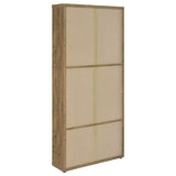 Hawthorne 4-shelf Glass Door Tall Cabinet with Drawers Mango - Tampa Furniture Outlet