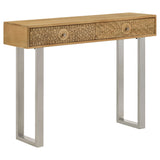 Tampa Furniture Outlet - Coaster - Draco 2-drawer Console Table Hand Carved Details Natural - 953512