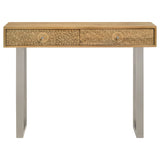 Draco 2-drawer Console Table Hand Carved Details Natural - Tampa Furniture Outlet