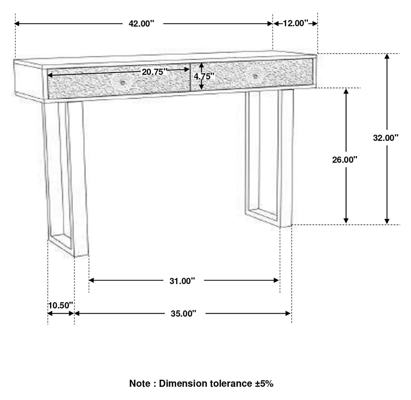 Draco 2-drawer Console Table Hand Carved Details Natural - Tampa Furniture Outlet