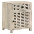 Tampa Furniture Outlet - Coaster - August 1-drawer Trellis Pattern Storage Cabinet White Washed - 953569