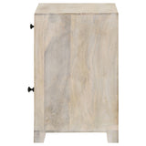 August 1-drawer Trellis Pattern Storage Cabinet White Washed - Tampa Furniture Outlet