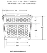 August 1-drawer Trellis Pattern Storage Cabinet White Washed - Tampa Furniture Outlet