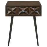 Ezra 1-drawer Rectangular Accent Side Table Coffee Brown - Tampa Furniture Outlet