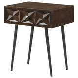 Ezra 1-drawer Rectangular Accent Side Table Coffee Brown - Tampa Furniture Outlet