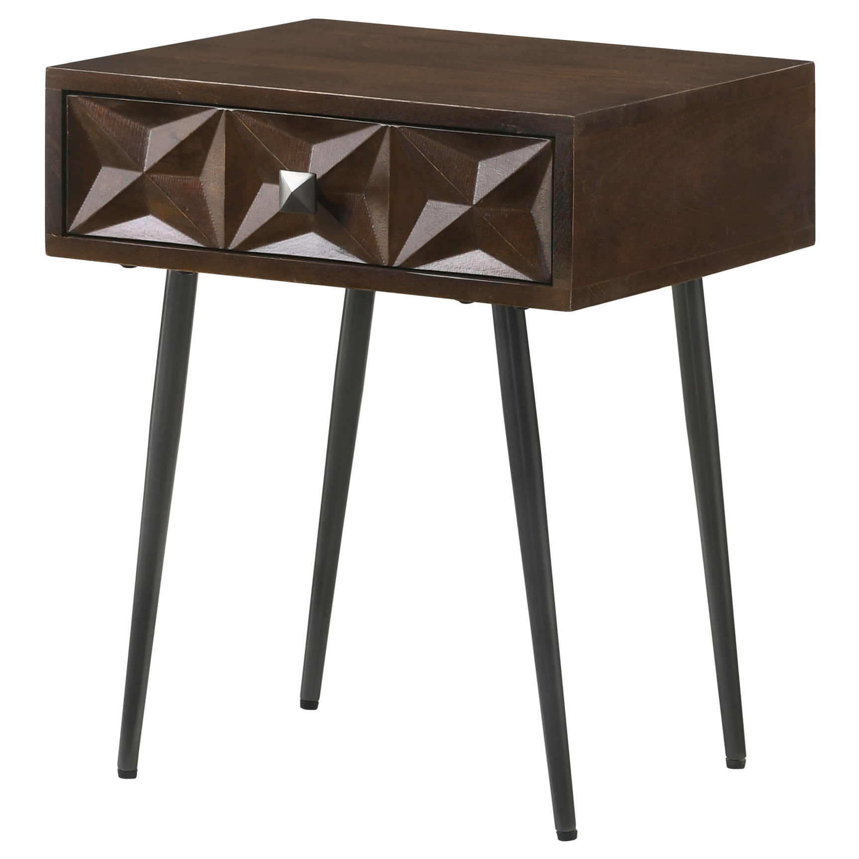 Ezra 1-drawer Rectangular Accent Side Table Coffee Brown - Tampa Furniture Outlet