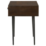 Ezra 1-drawer Rectangular Accent Side Table Coffee Brown - Tampa Furniture Outlet