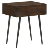 Ezra 1-drawer Rectangular Accent Side Table Coffee Brown - Tampa Furniture Outlet