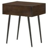 Ezra 1-drawer Rectangular Accent Side Table Coffee Brown - Tampa Furniture Outlet