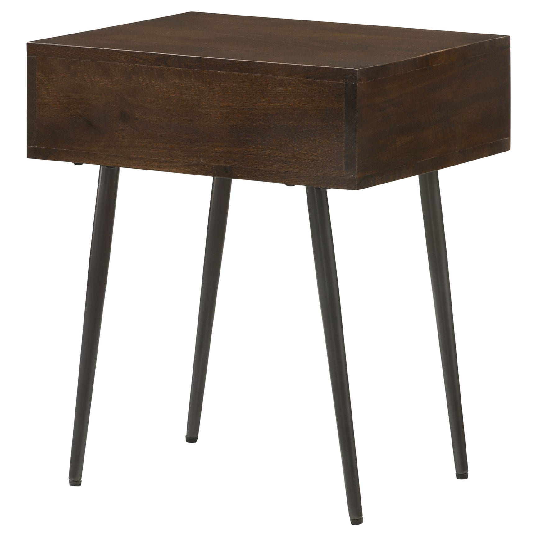 Ezra 1-drawer Rectangular Accent Side Table Coffee Brown - Tampa Furniture Outlet