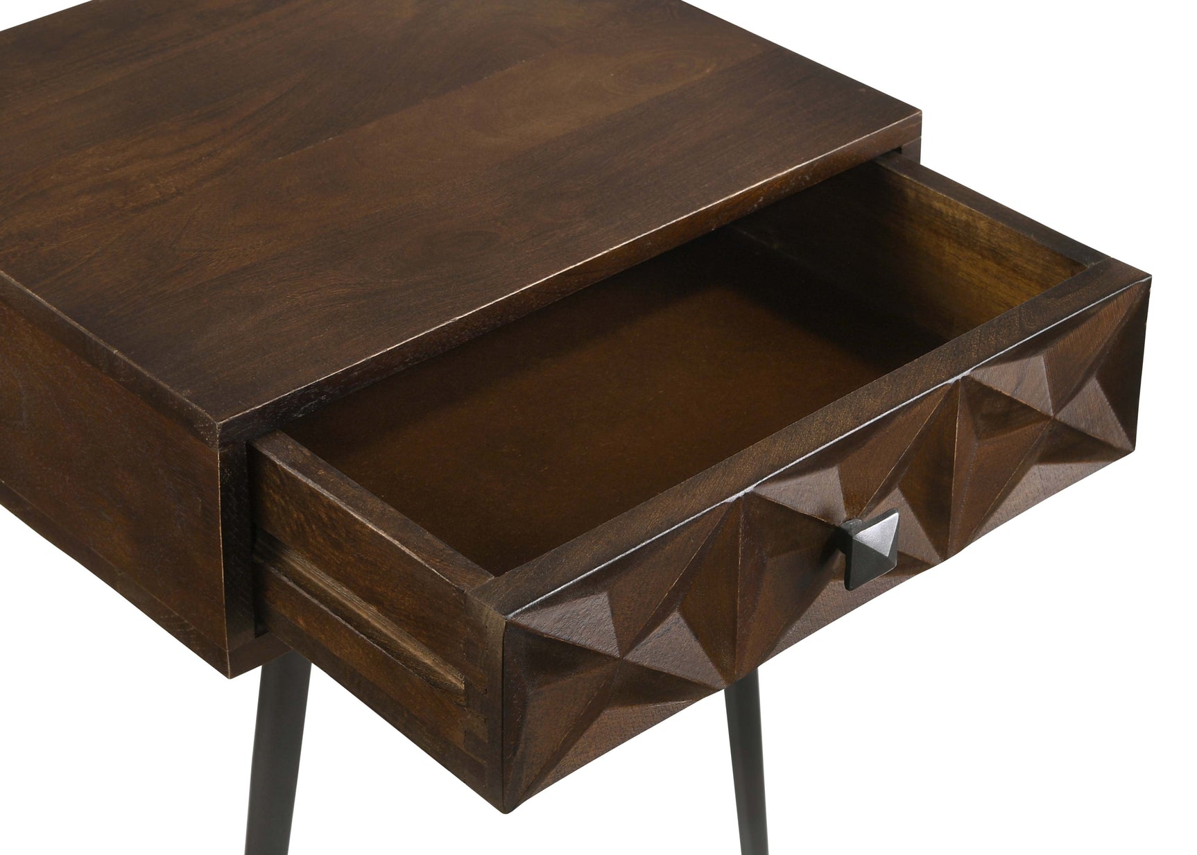 Ezra 1-drawer Rectangular Accent Side Table Coffee Brown - Tampa Furniture Outlet