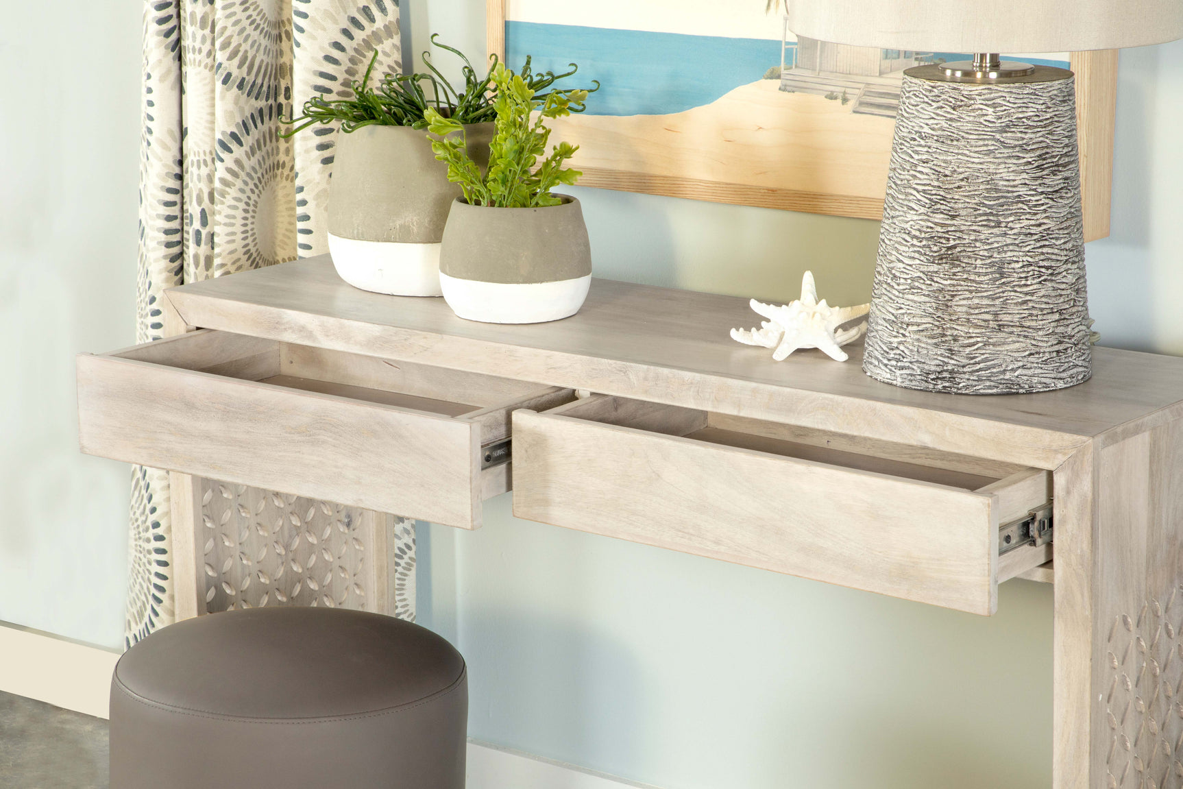 Rickman 2-drawer Wood Entryway Console Table White Washed - Tampa Furniture Outlet