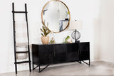 Riddell 4-door Wood Reeding Accent Cabinet Matte Black - Tampa Furniture Outlet