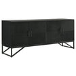 Tampa Furniture Outlet - Coaster - Riddell 4-door Wood Reeding Accent Cabinet Matte Black - 959631
