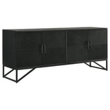 Tampa Furniture Outlet - Coaster - Riddell 4-door Wood Reeding Accent Cabinet Matte Black - 959631