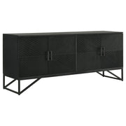 Tampa Furniture Outlet - Coaster - Riddell 4-door Wood Reeding Accent Cabinet Matte Black - 959631