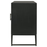 Riddell 4-door Wood Reeding Accent Cabinet Matte Black - Tampa Furniture Outlet
