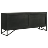 Riddell 4-door Wood Reeding Accent Cabinet Matte Black - Tampa Furniture Outlet