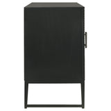 Riddell 4-door Wood Reeding Accent Cabinet Matte Black - Tampa Furniture Outlet