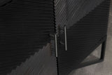 Riddell 4-door Wood Reeding Accent Cabinet Matte Black - Tampa Furniture Outlet