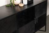 Riddell 4-door Wood Reeding Accent Cabinet Matte Black - Tampa Furniture Outlet