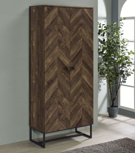 Carolyn 2-door Engineered Wood Accent Cabinet Rustic Oak - Tampa Furniture Outlet