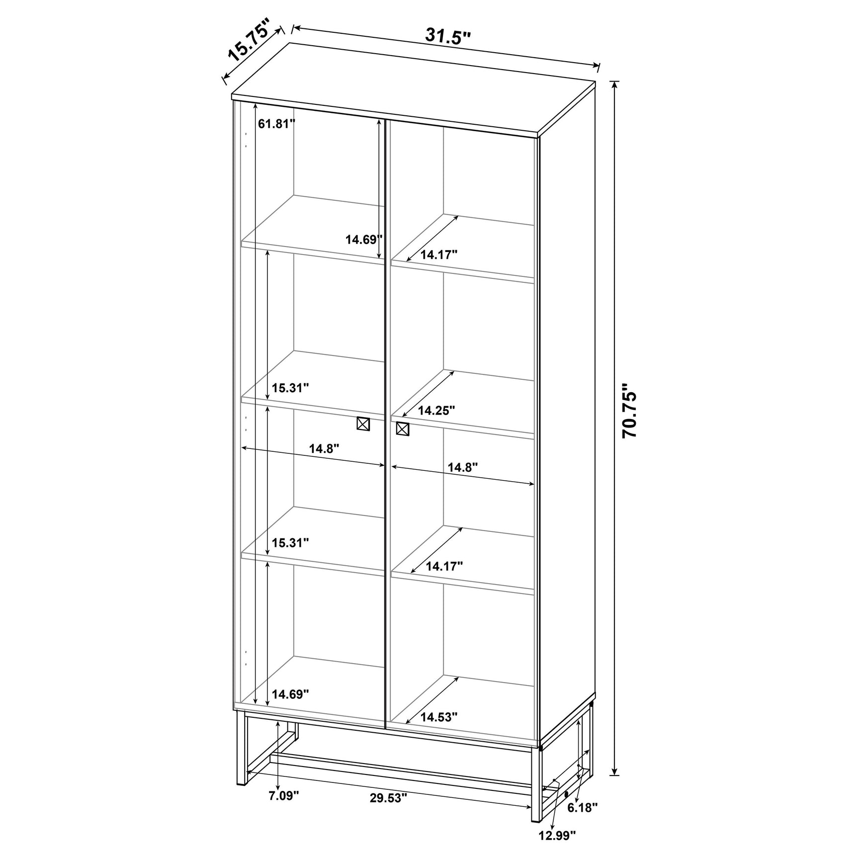Carolyn 2-door Engineered Wood Accent Cabinet Rustic Oak - Tampa Furniture Outlet
