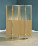 Mattison 4-Panel Room Divider Folding Shoji Screen Natural - Tampa Furniture Outlet