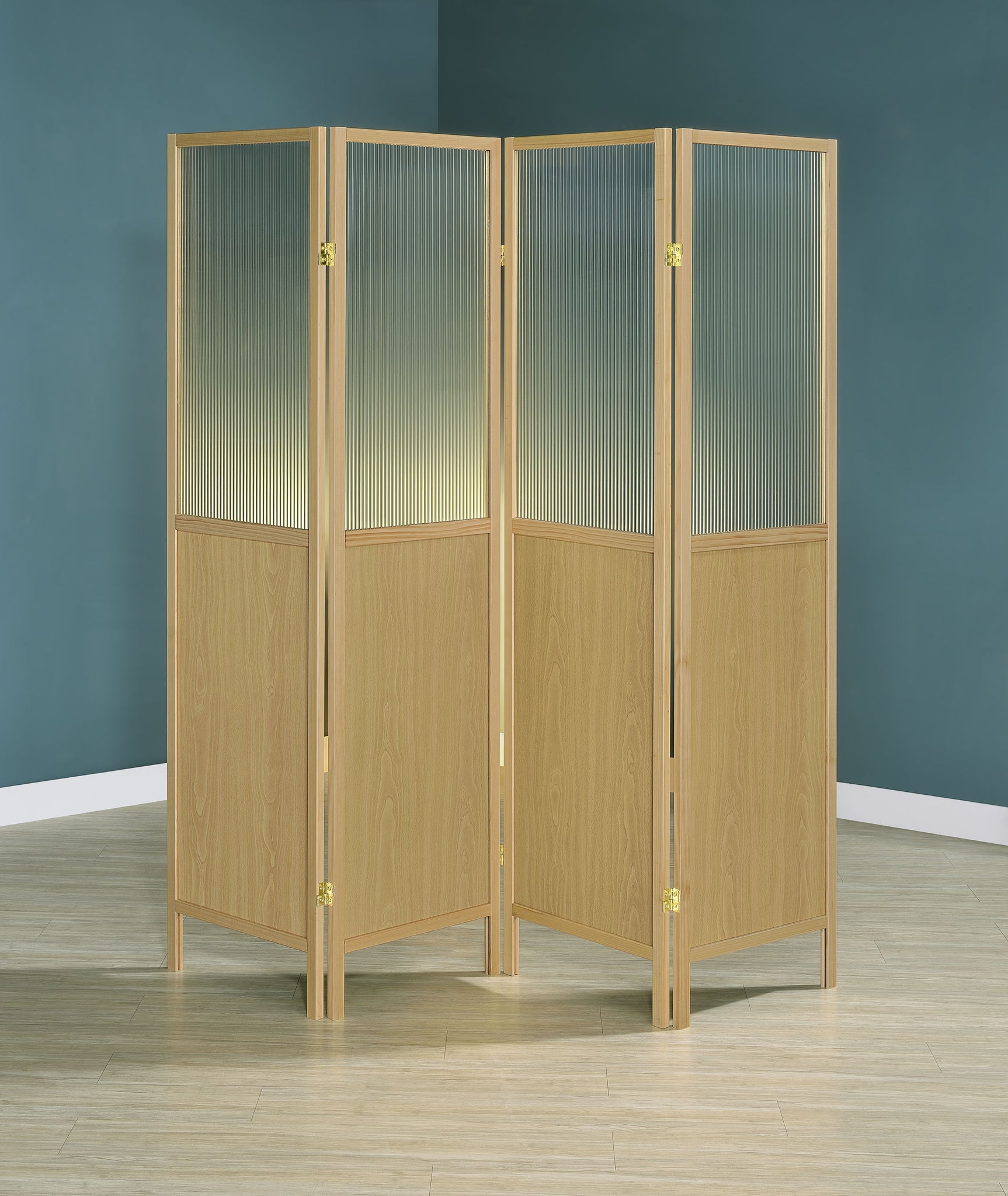 Mattison 4-Panel Room Divider Folding Shoji Screen Natural - Tampa Furniture Outlet