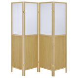 Mattison 4-Panel Room Divider Folding Shoji Screen Natural - Tampa Furniture Outlet