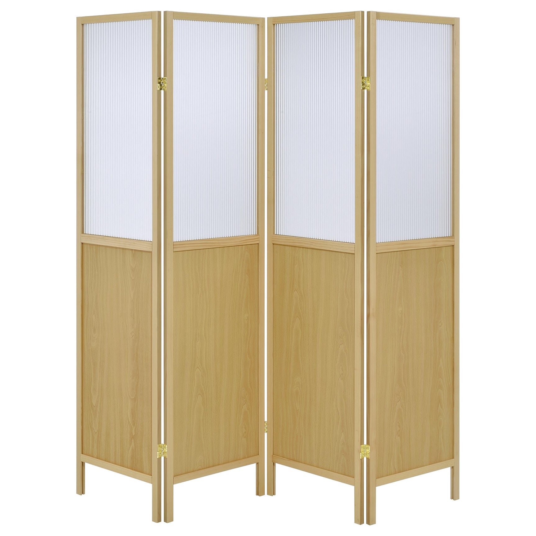 Mattison 4-Panel Room Divider Folding Shoji Screen Natural - Tampa Furniture Outlet