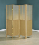 Edwards 4-Panel Room Divider Folding Shoji Screen Natural - Tampa Furniture Outlet