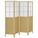 Tampa Furniture Outlet - Coaster - Edwards 4-Panel Room Divider Folding Shoji Screen Natural - 960123