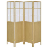Edwards 4-Panel Room Divider Folding Shoji Screen Natural - Tampa Furniture Outlet