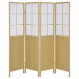 Edwards 4-Panel Room Divider Folding Shoji Screen Natural - Tampa Furniture Outlet
