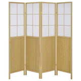 Edwards 4-Panel Room Divider Folding Shoji Screen Natural - Tampa Furniture Outlet