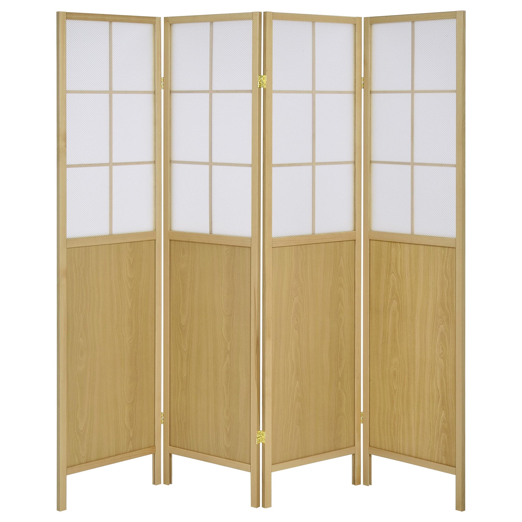 Edwards 4-Panel Room Divider Folding Shoji Screen Natural - Tampa Furniture Outlet