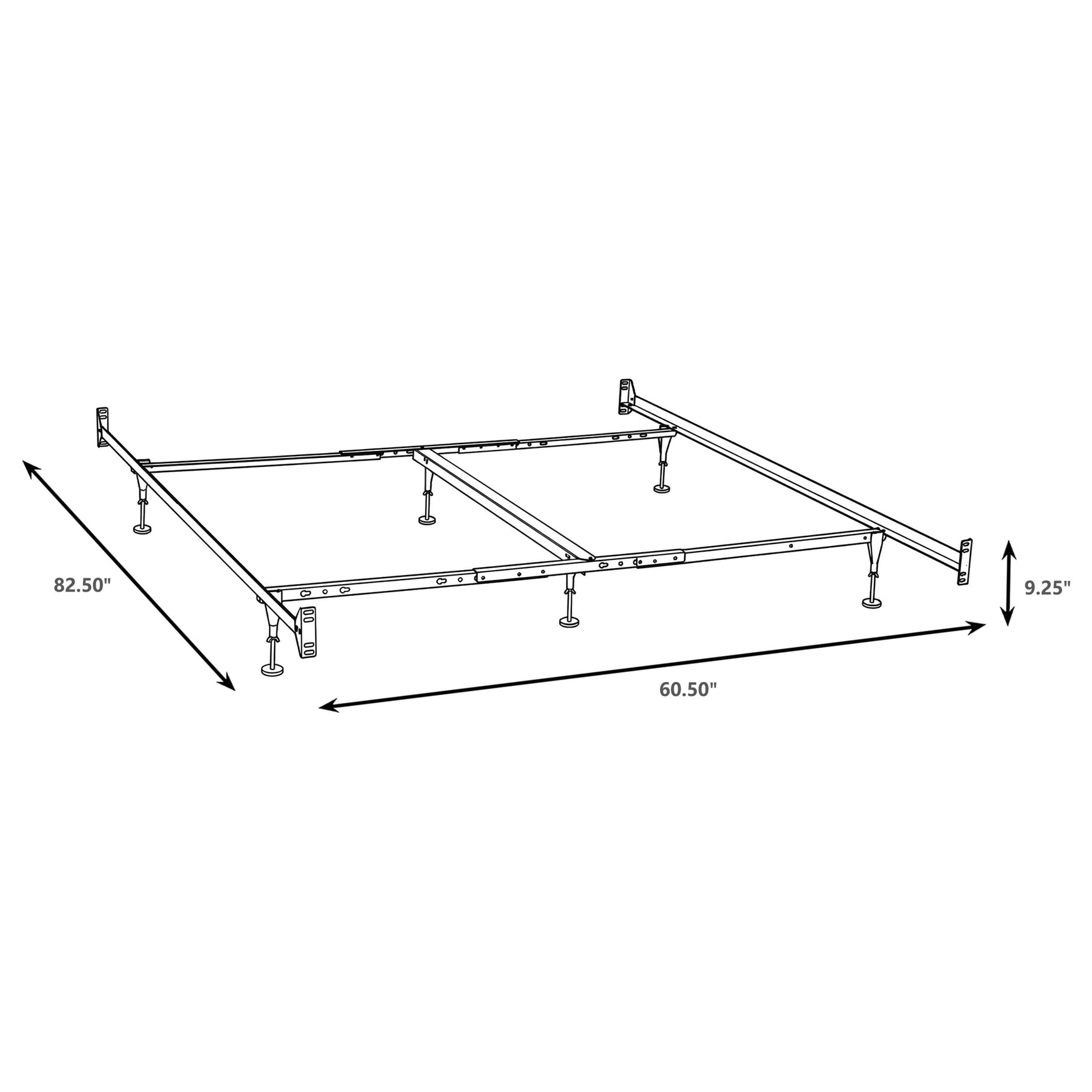 Esme Queen or E King Bed Frame Black (Headboard & Footboard) - Tampa Furniture Outlet