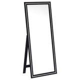 Tampa Furniture Outlet - Coaster - Windrose 28 x 67 Inch Tempered LED Standing Mirror Black - 960962