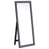 Windrose 28 x 67 Inch Tempered LED Standing Mirror Black - Tampa Furniture Outlet